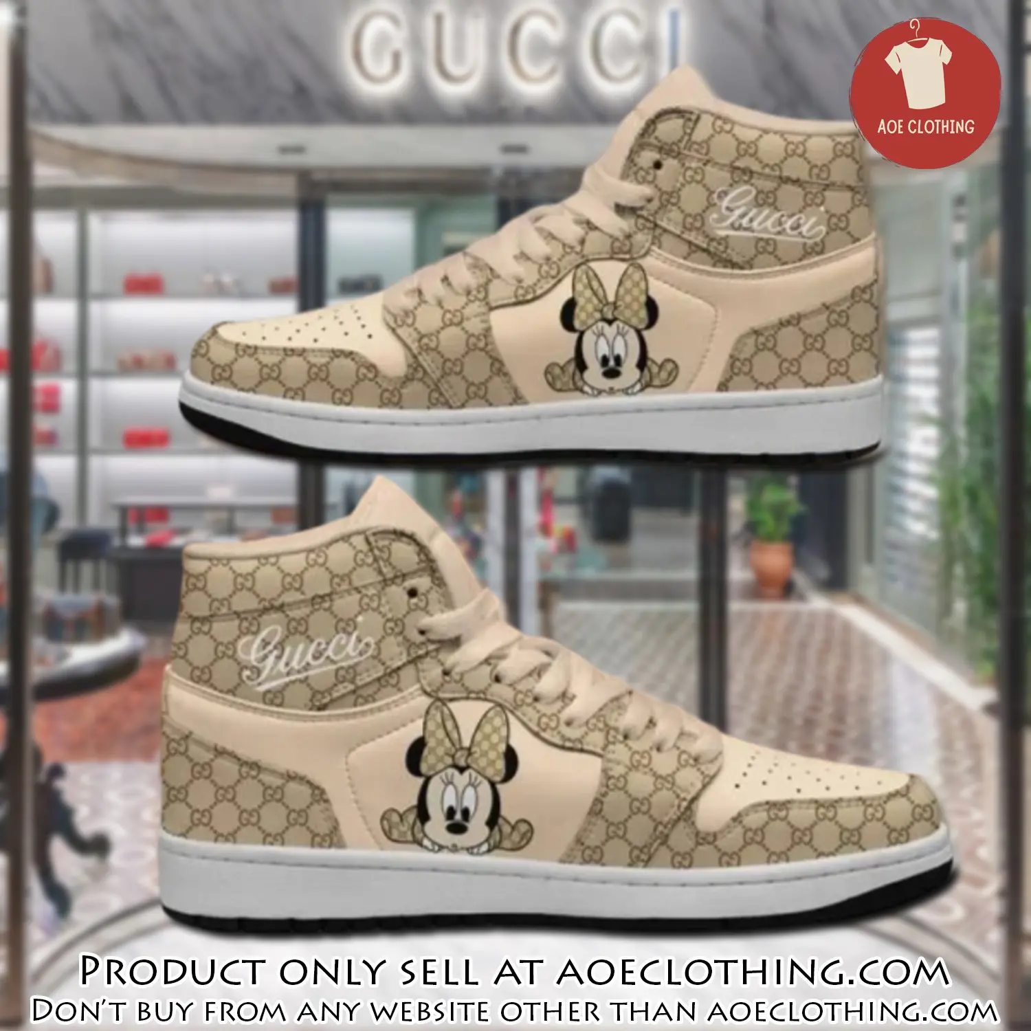Gucci x mickey high air jordan sneakers shoes hot  disney gifts unisex aoe0426062